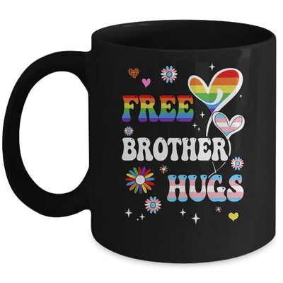 Free Brother Hugs LGBT Gay Pride Transgender Rainbow Flag Mug | siriusteestore