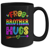 Free Brother Hugs Rainbow LGBT Lesbian Gay Pride Trans Retro Mug | siriusteestore