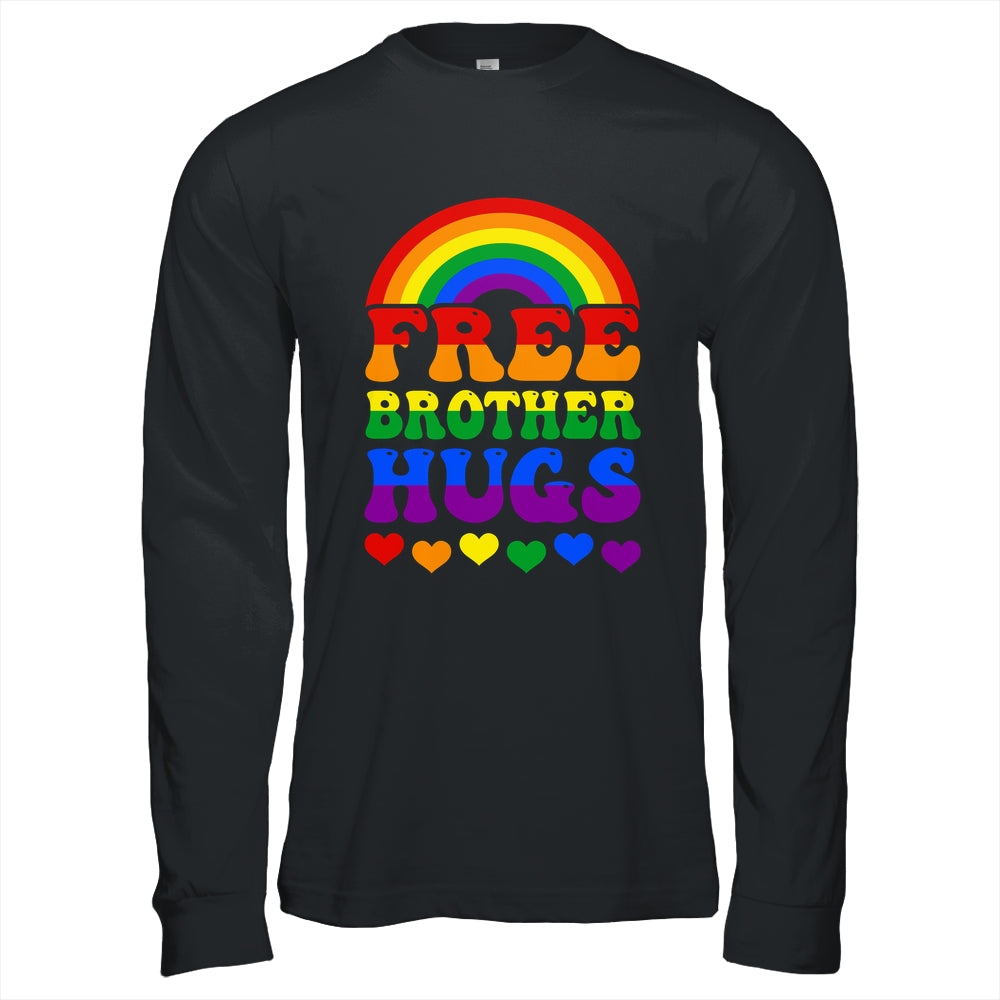 Free Brother Hugs Rainbow LGBT Lesbian Gay Trans Groovy Shirt & Hoodie | siriusteestore