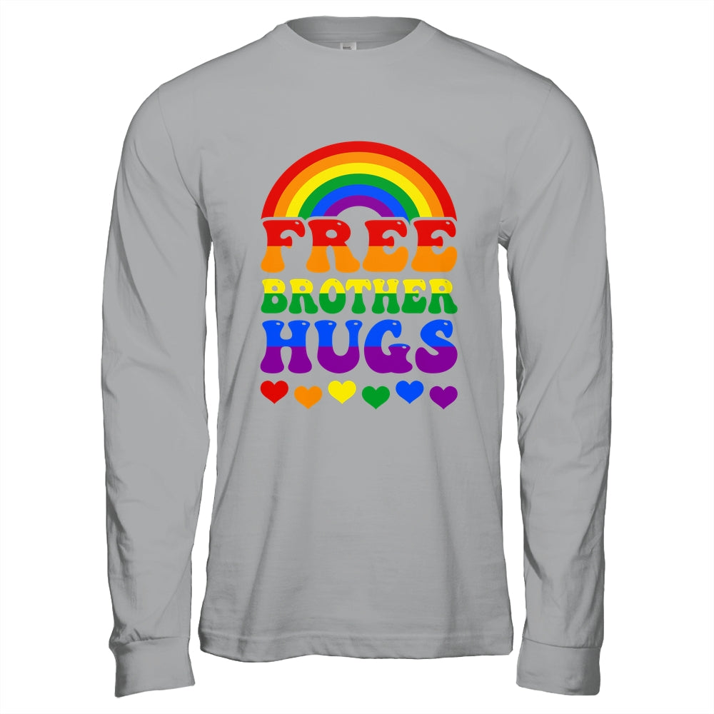 Free Brother Hugs Rainbow LGBT Lesbian Gay Trans Groovy Shirt & Hoodie | siriusteestore