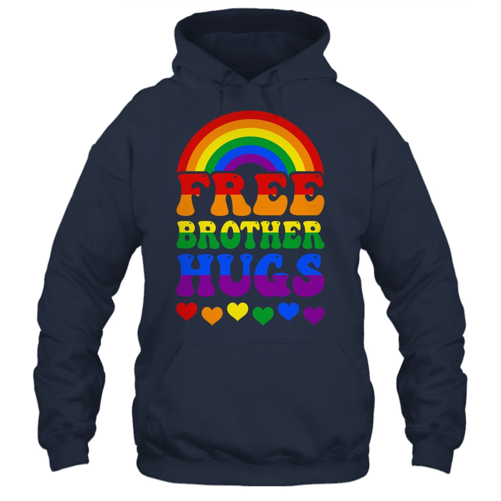 Free Brother Hugs Rainbow LGBT Lesbian Gay Trans Groovy Shirt & Hoodie | siriusteestore