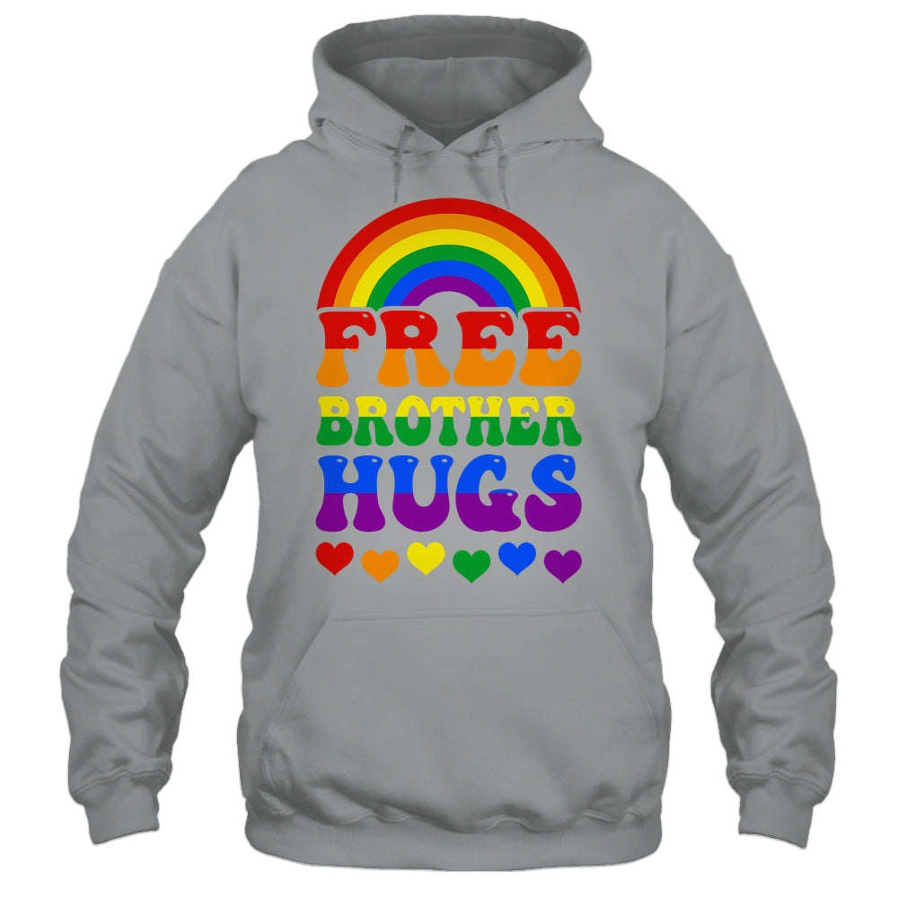 Free Brother Hugs Rainbow LGBT Lesbian Gay Trans Groovy Shirt & Hoodie | siriusteestore