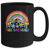 Free Dad Hugs LGBT Gay Lesbian Transgender Pride Rainbow Mug | siriusteestore
