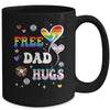 Free Dad Hugs LGBT Gay Pride Transgender Rainbow Flag Mug | siriusteestore