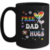 Free Dad Hugs LGBT Gay Pride Transgender Rainbow Flag Mug | siriusteestore