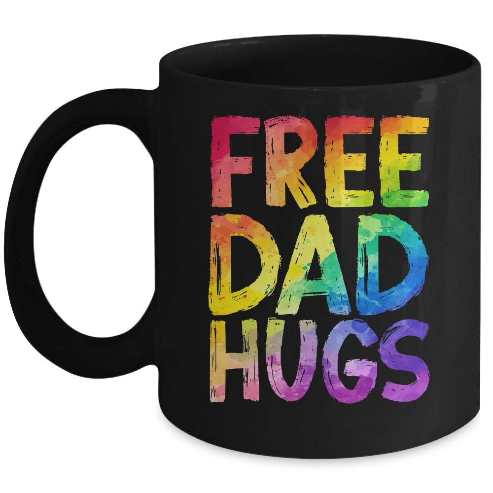 Free Dad Hugs LGBT Pride LGBTQ Lesbian Gay Rainbow Mug | siriusteestore