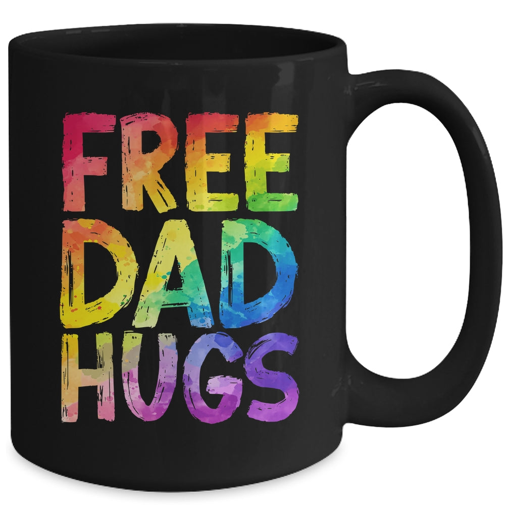 Free Dad Hugs LGBT Pride LGBTQ Lesbian Gay Rainbow Mug | siriusteestore