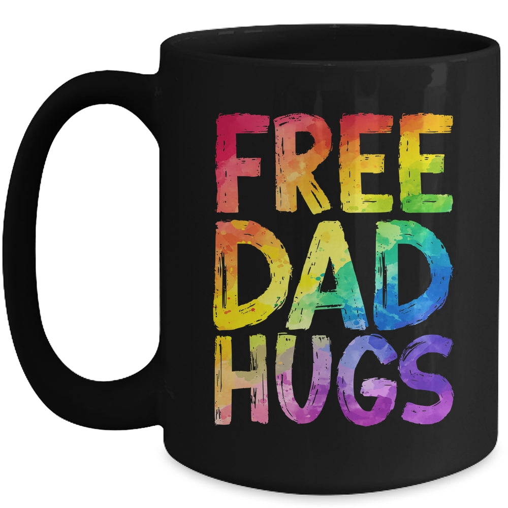 Free Dad Hugs LGBT Pride LGBTQ Lesbian Gay Rainbow Mug | siriusteestore