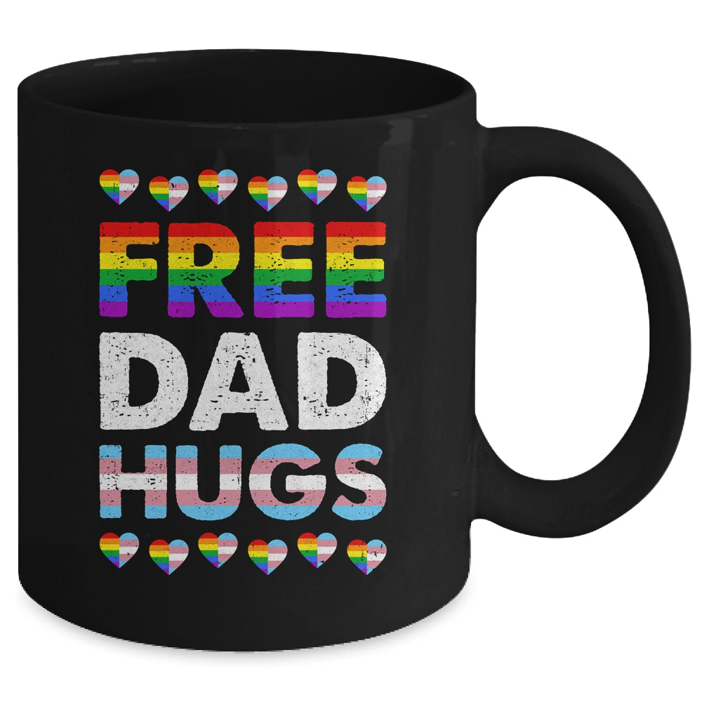 Free Dad Hugs Rainbow LGBTQ Gay Pride Month Proud Ally Mug | siriusteestore