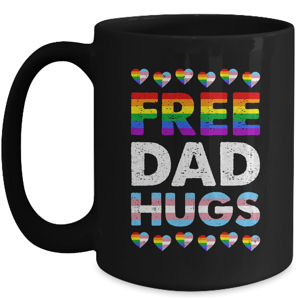 Free Dad Hugs Rainbow LGBTQ Gay Pride Month Proud Ally Mug | siriusteestore