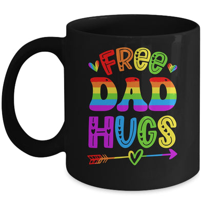 Free Dad Hugs Rainbow LGBT Lesbian Gay Pride Trans Retro Mug | siriusteestore