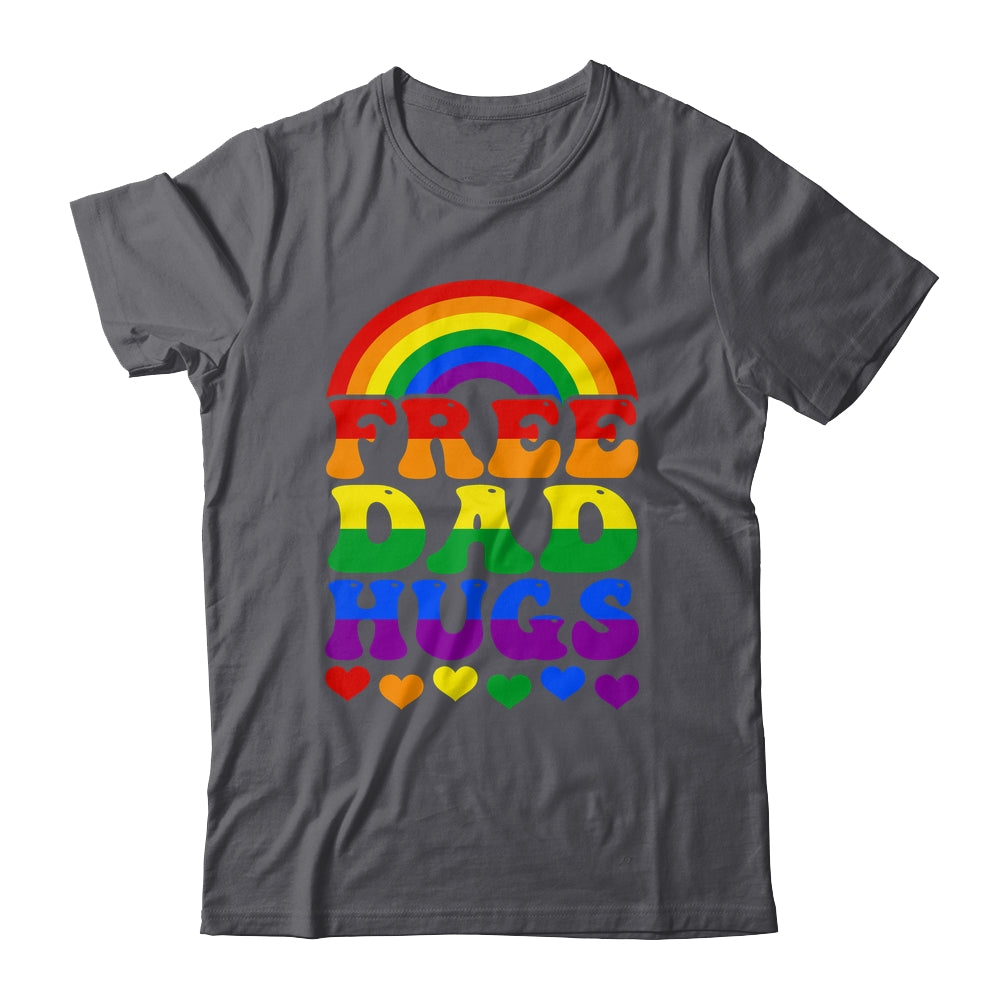 Free Dad Hugs Rainbow LGBT Lesbian Gay Trans Pride Groovy Shirt & Hoodie | siriusteestore