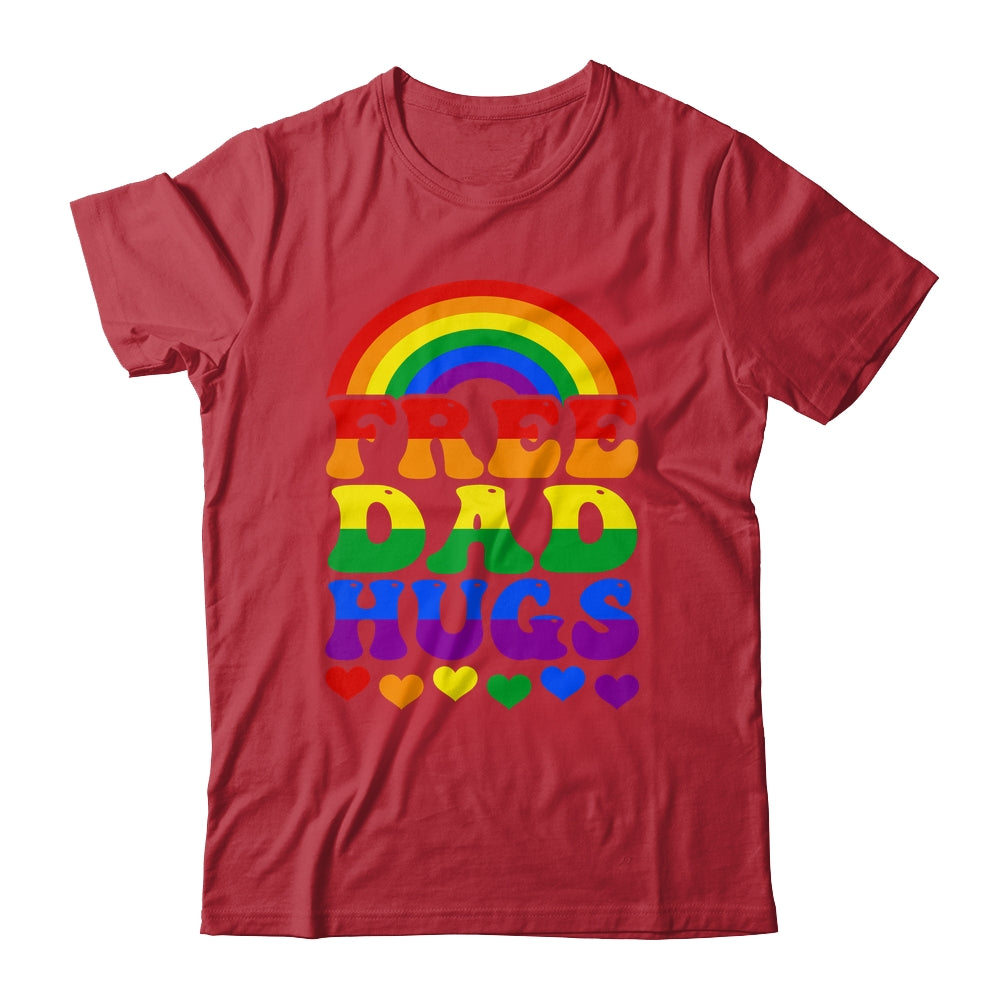 Free Dad Hugs Rainbow LGBT Lesbian Gay Trans Pride Groovy Shirt & Hoodie | siriusteestore