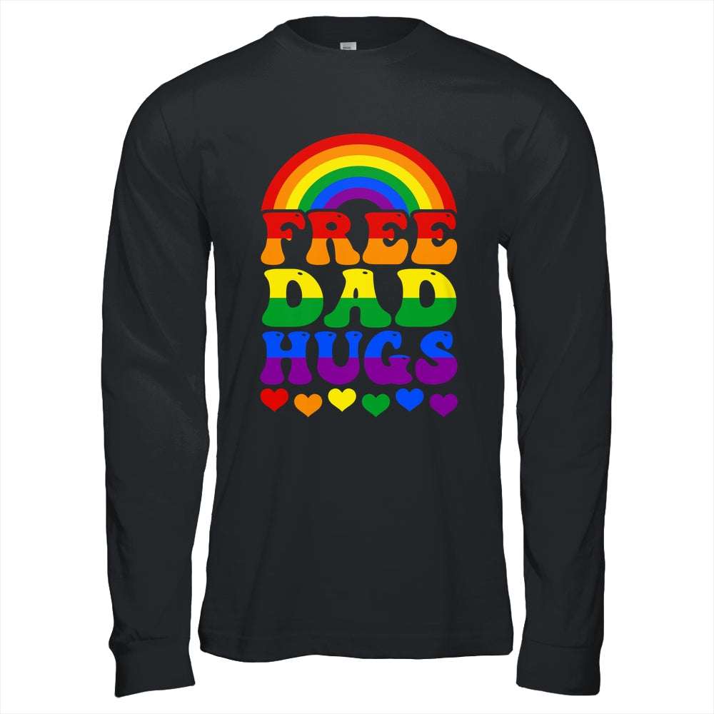 Free Dad Hugs Rainbow LGBT Lesbian Gay Trans Pride Groovy Shirt & Hoodie | siriusteestore