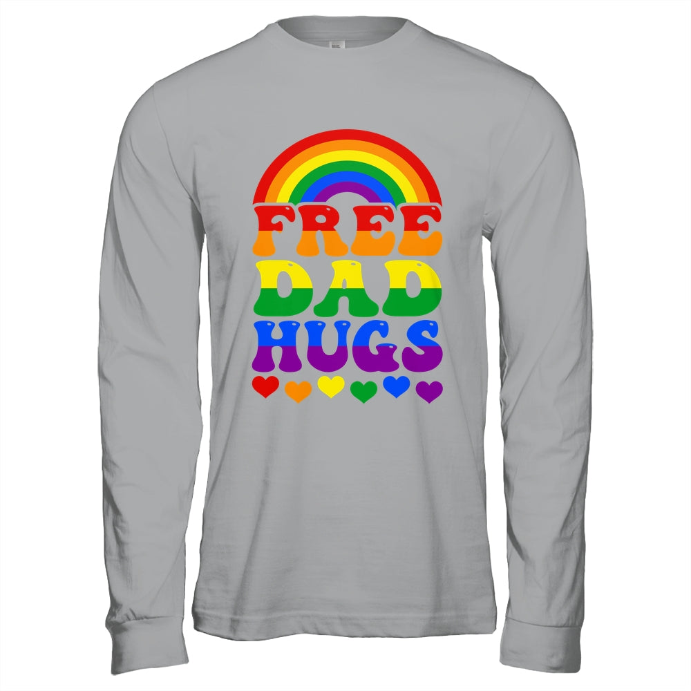 Free Dad Hugs Rainbow LGBT Lesbian Gay Trans Pride Groovy Shirt & Hoodie | siriusteestore