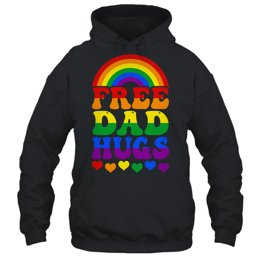 Free Dad Hugs Rainbow LGBT Lesbian Gay Trans Pride Groovy Shirt & Hoodie | siriusteestore