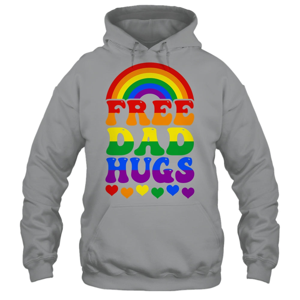 Free Dad Hugs Rainbow LGBT Lesbian Gay Trans Pride Groovy Shirt & Hoodie | siriusteestore
