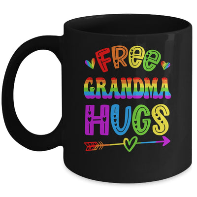 Free Grandma Hugs Rainbow LGBT Lesbian Gay Pride Trans Retro Mug | siriusteestore