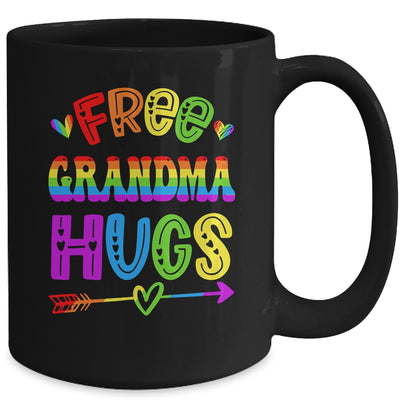 Free Grandma Hugs Rainbow LGBT Lesbian Gay Pride Trans Retro Mug | siriusteestore