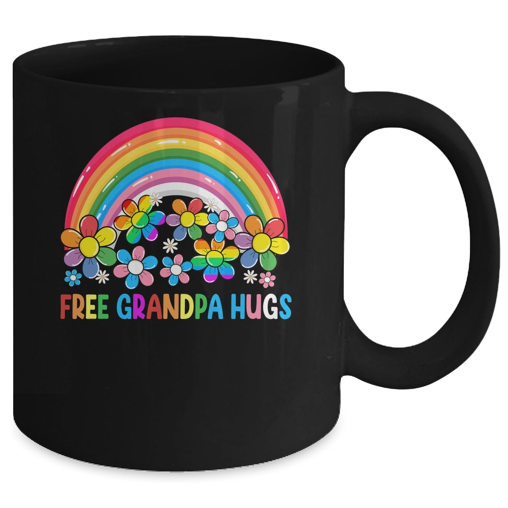 Free Grandpa Hugs LGBT Gay Lesbian Transgender Pride Rainbow Mug | siriusteestore