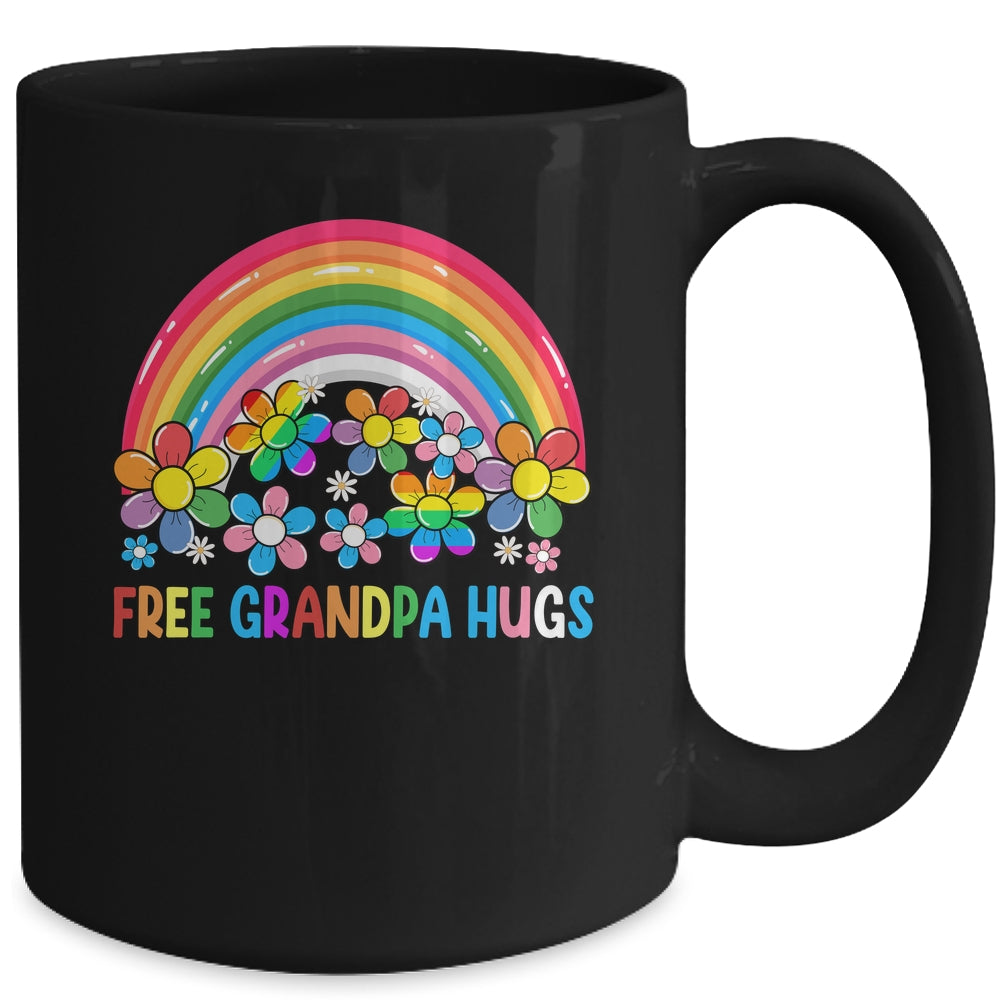 Free Grandpa Hugs LGBT Gay Lesbian Transgender Pride Rainbow Mug | siriusteestore