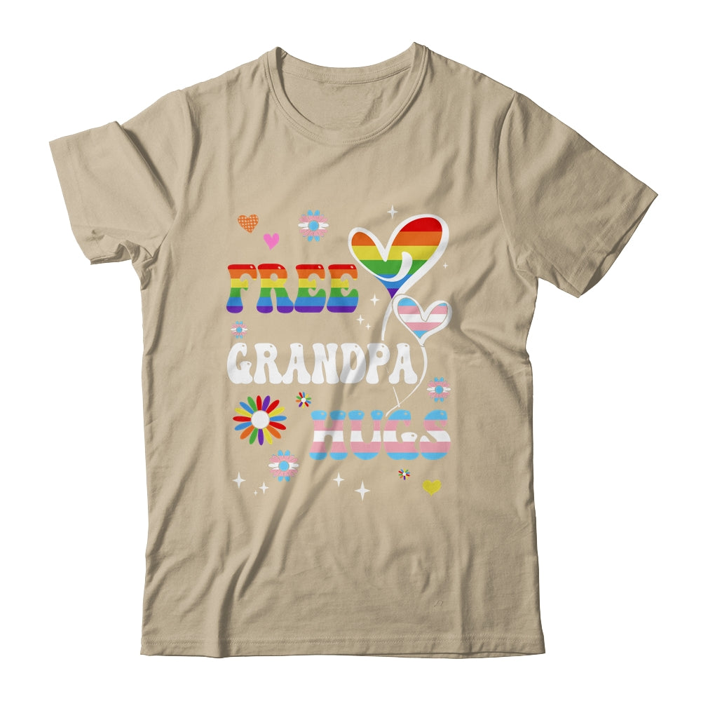 Free Grandpa Hugs LGBT Gay Pride Transgender Rainbow Flag Shirt & Hoodie | siriusteestore