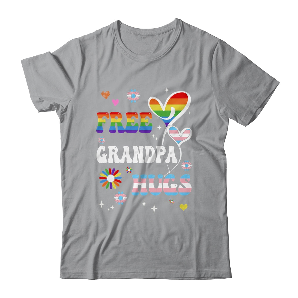 Free Grandpa Hugs LGBT Gay Pride Transgender Rainbow Flag Shirt & Hoodie | siriusteestore