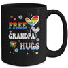 Free Grandpa Hugs LGBT Gay Pride Transgender Rainbow Flag Mug | siriusteestore