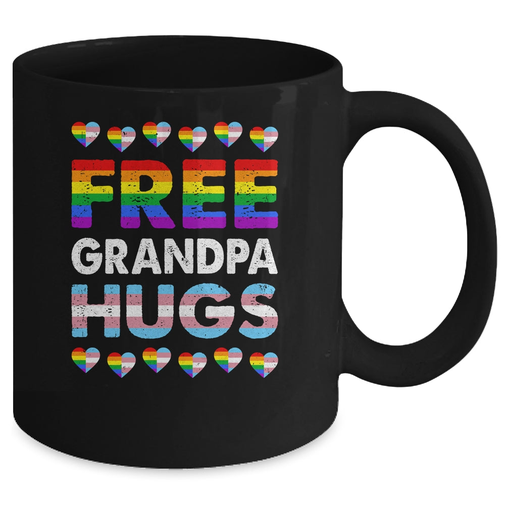 Free Grandpa Hugs Rainbow LGBTQ Gay Pride Month Proud Ally Mug | siriusteestore