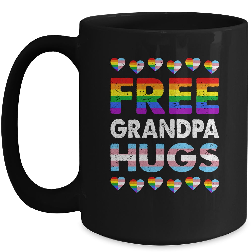 Free Grandpa Hugs Rainbow LGBTQ Gay Pride Month Proud Ally Mug | siriusteestore