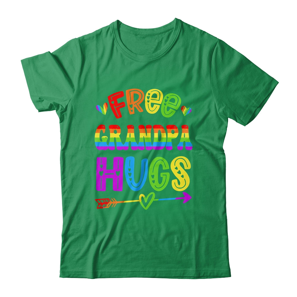 Free Grandpa Hugs Rainbow LGBT Lesbian Gay Pride Trans Retro Shirt & Hoodie | siriusteestore