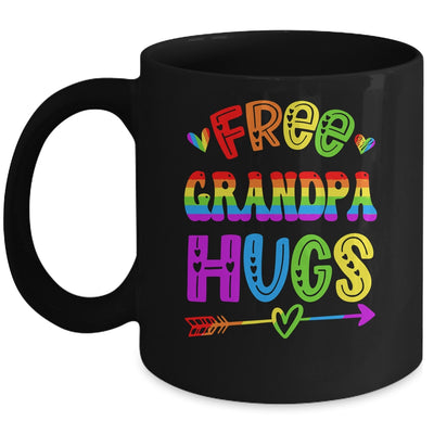 Free Grandpa Hugs Rainbow LGBT Lesbian Gay Pride Trans Retro Mug | siriusteestore