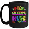 Free Grandpa Hugs Rainbow LGBT Lesbian Gay Pride Trans Retro Mug | siriusteestore