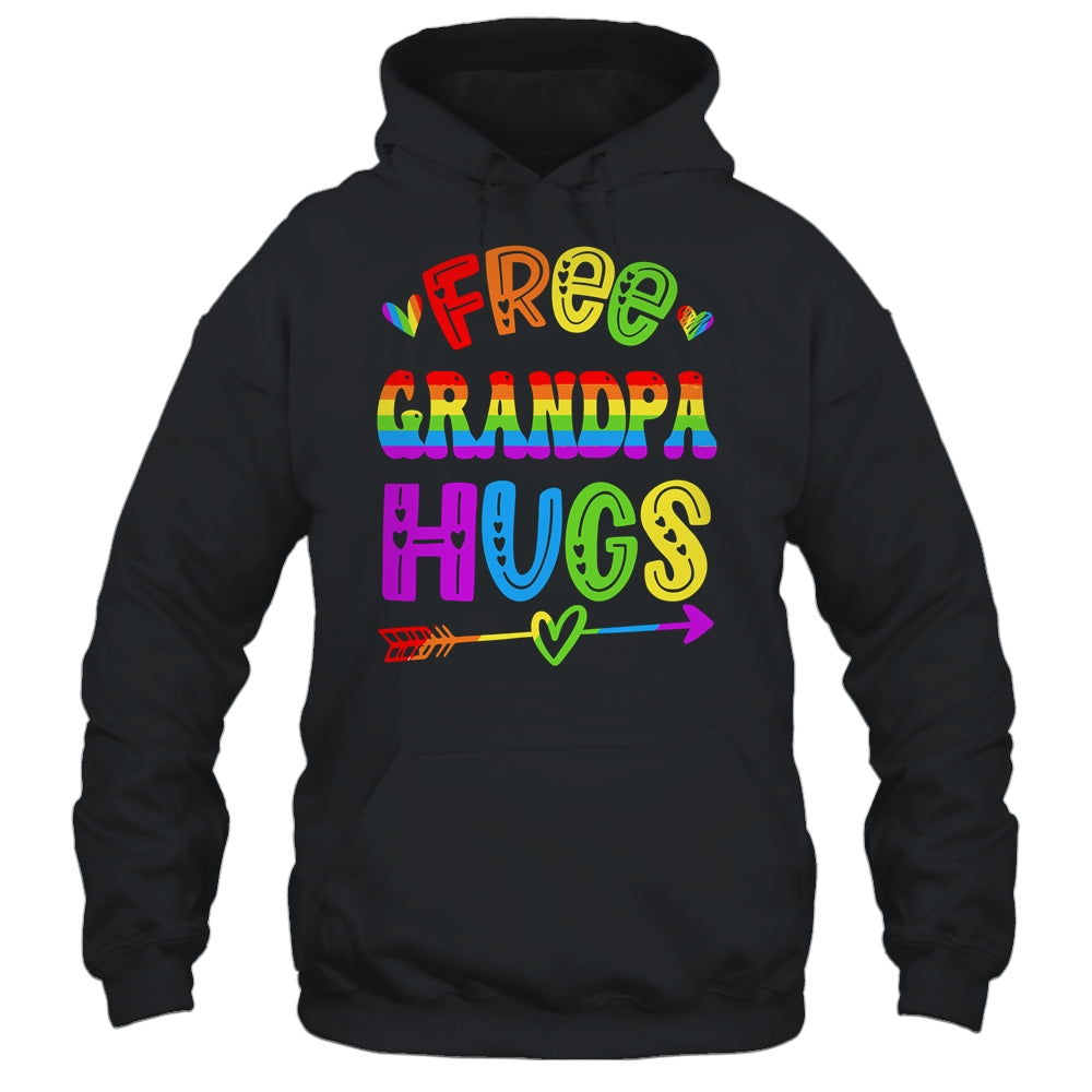 Free Grandpa Hugs Rainbow LGBT Lesbian Gay Pride Trans Retro Shirt & Hoodie | siriusteestore