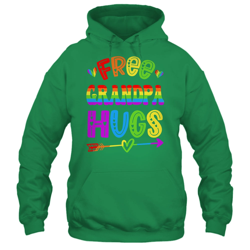 Free Grandpa Hugs Rainbow LGBT Lesbian Gay Pride Trans Retro Shirt & Hoodie | siriusteestore
