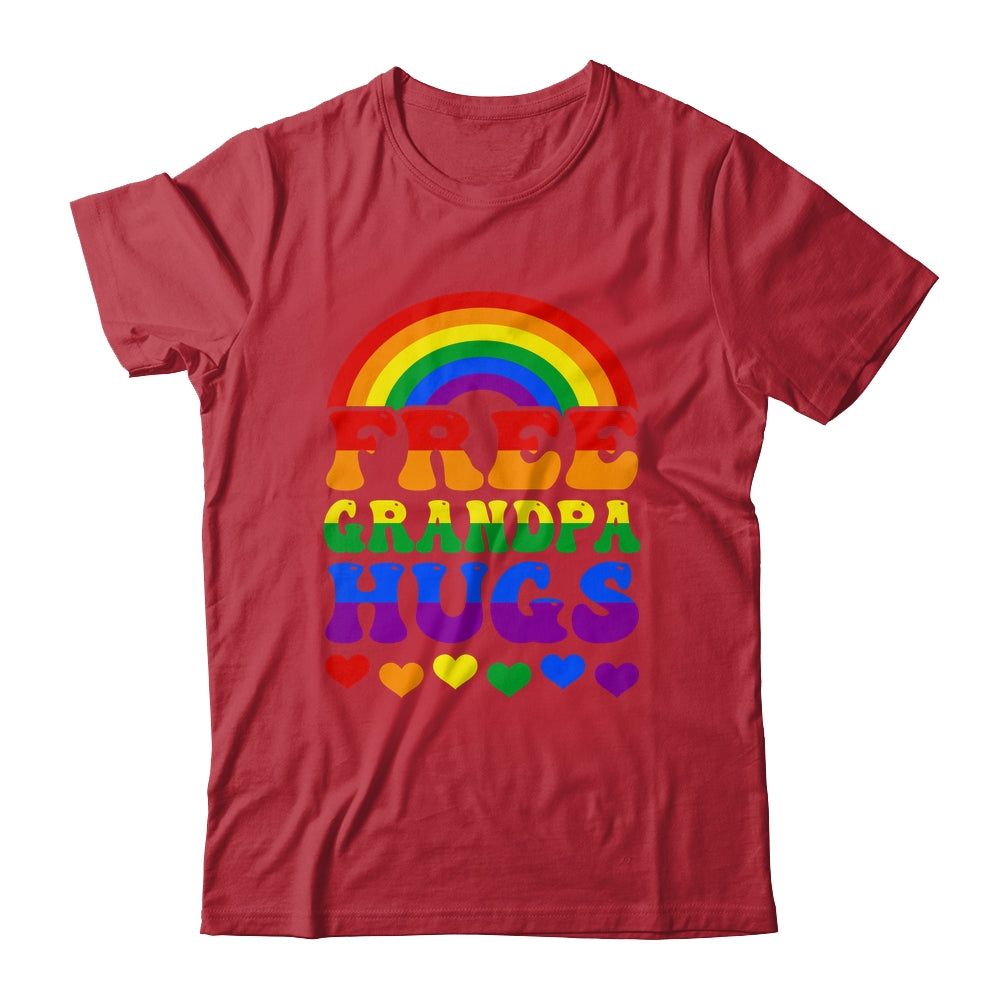 Free Grandpa Hugs Rainbow LGBT Lesbian Gay Trans Groovy Shirt & Hoodie | siriusteestore