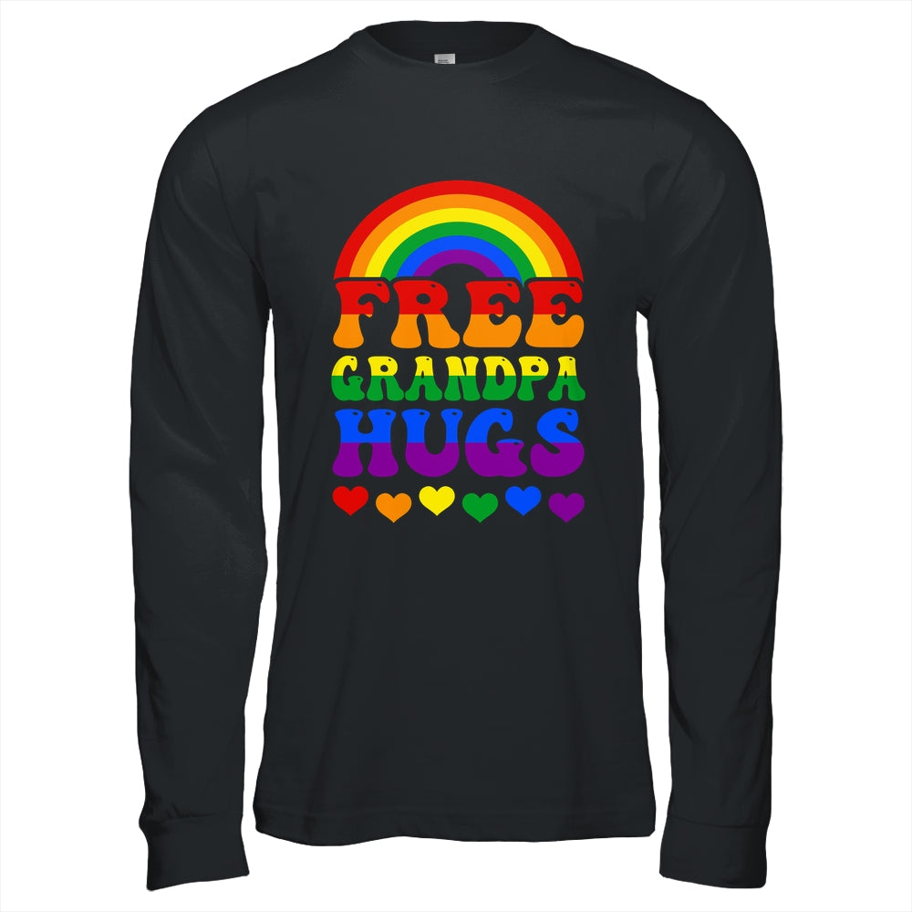 Free Grandpa Hugs Rainbow LGBT Lesbian Gay Trans Groovy Shirt & Hoodie | siriusteestore