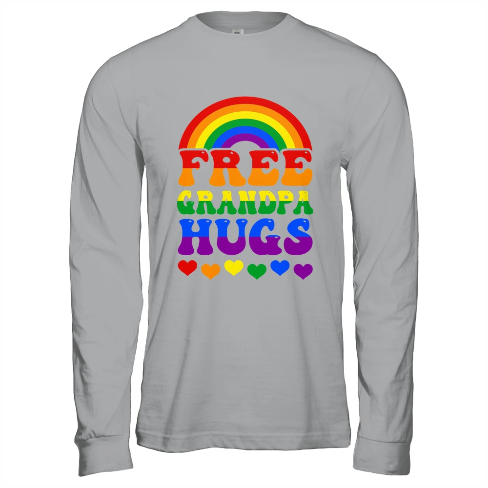 Free Grandpa Hugs Rainbow LGBT Lesbian Gay Trans Groovy Shirt & Hoodie | siriusteestore