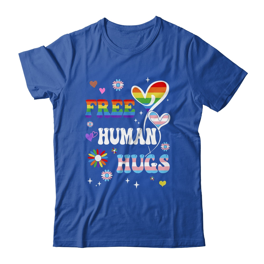 Free Human Hugs LGBT Gay Pride Transgender Rainbow Flag Shirt & Tank Top | siriusteestore