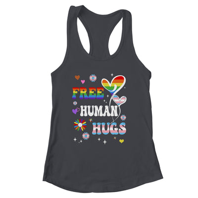 Free Human Hugs LGBT Gay Pride Transgender Rainbow Flag Shirt & Tank Top | siriusteestore