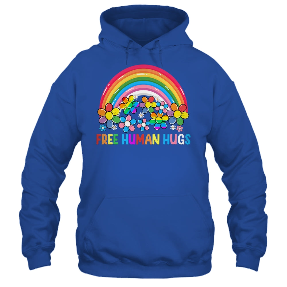 Free Human Hugs LGBT Pride LGBTQ Lesbian Gay Rainbow Shirt & Tank Top | siriusteestore