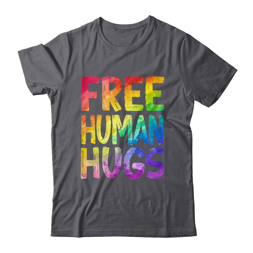 Free Human Hugs LGBT Pride LGBTQ Lesbian Gay Rainbow Women Men Shirt & Hoodie | siriusteestore