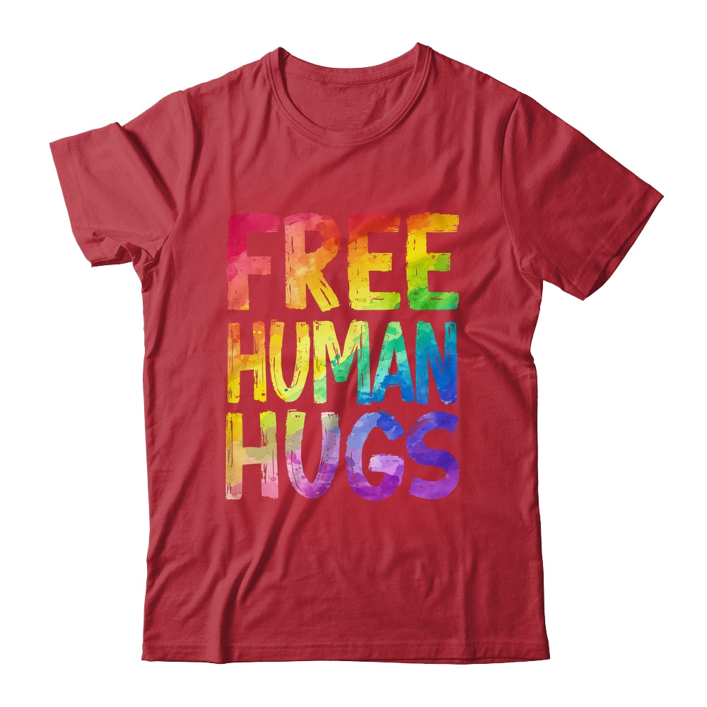 Free Human Hugs LGBT Pride LGBTQ Lesbian Gay Rainbow Women Men Shirt & Hoodie | siriusteestore