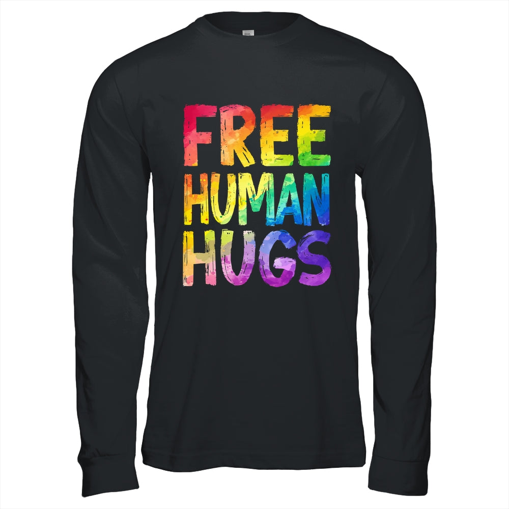 Free Human Hugs LGBT Pride LGBTQ Lesbian Gay Rainbow Women Men Shirt & Hoodie | siriusteestore
