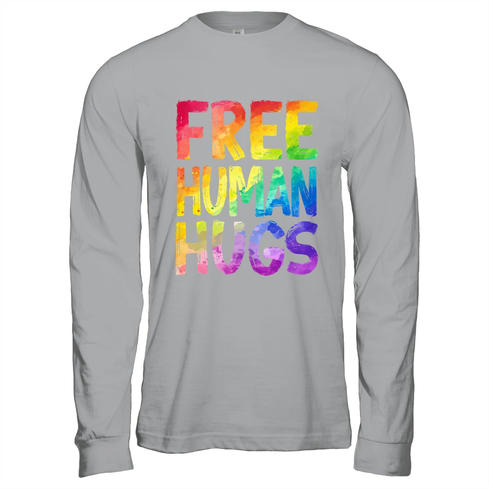 Free Human Hugs LGBT Pride LGBTQ Lesbian Gay Rainbow Women Men Shirt & Hoodie | siriusteestore