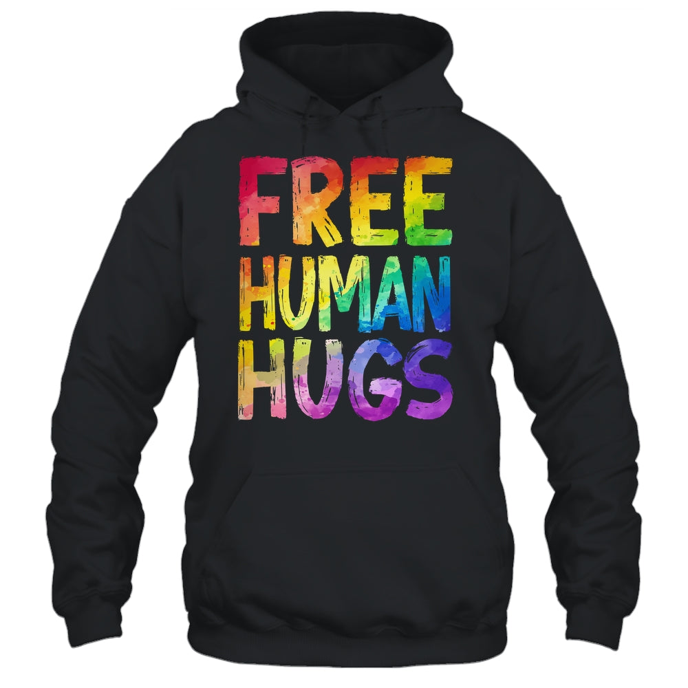 Free Human Hugs LGBT Pride LGBTQ Lesbian Gay Rainbow Women Men Shirt & Hoodie | siriusteestore