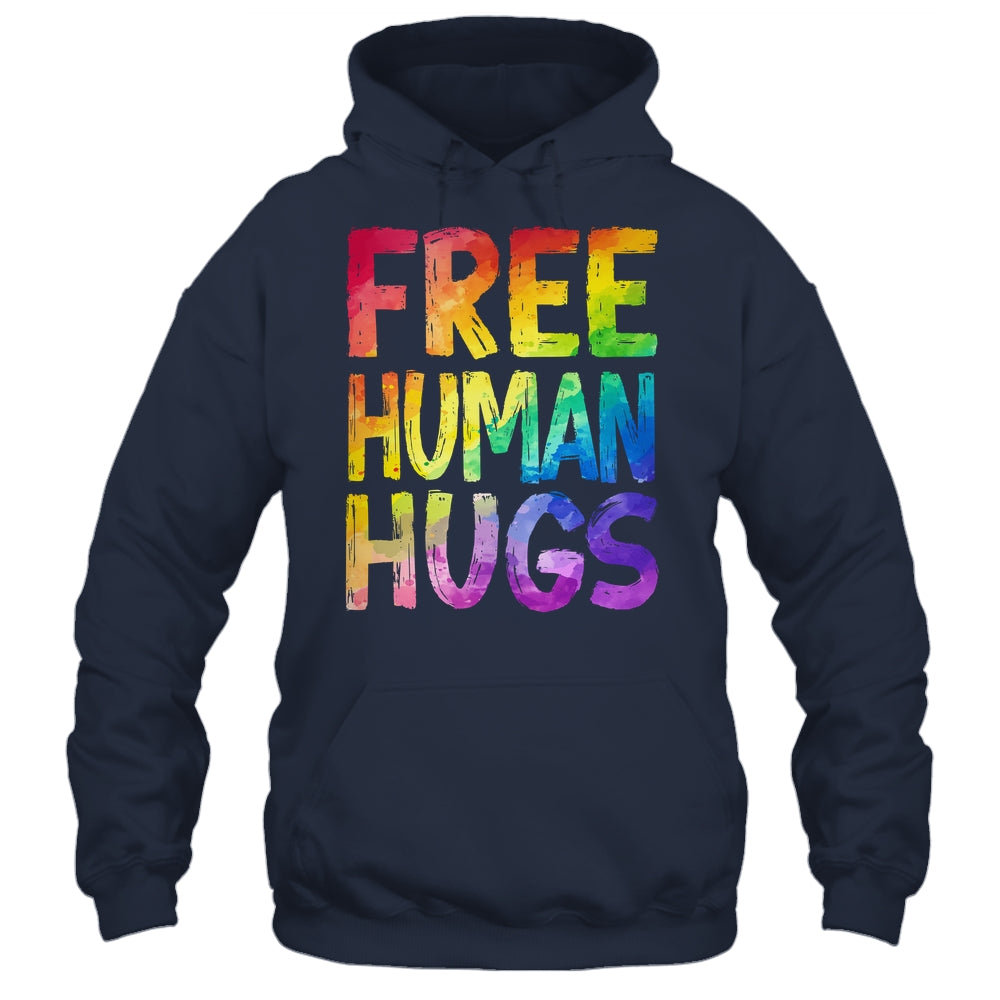 Free Human Hugs LGBT Pride LGBTQ Lesbian Gay Rainbow Women Men Shirt & Hoodie | siriusteestore