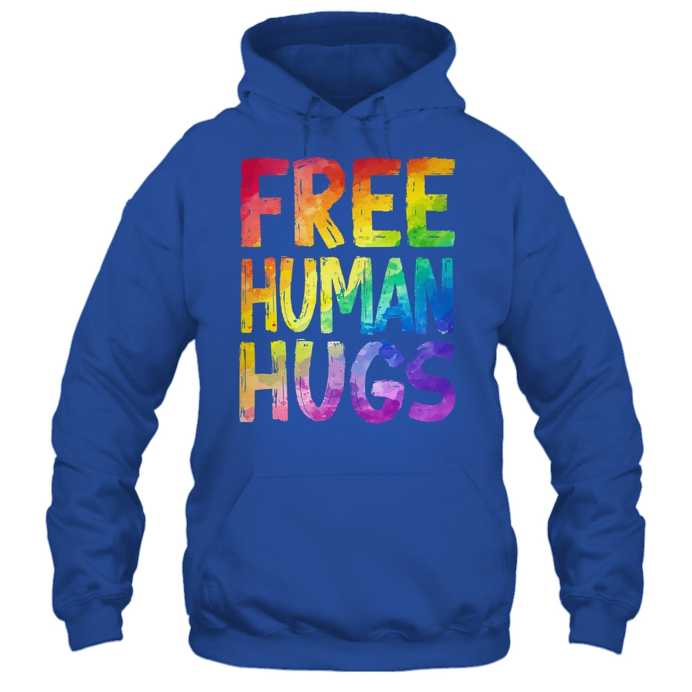Free Human Hugs LGBT Pride LGBTQ Lesbian Gay Rainbow Women Men Shirt & Hoodie | siriusteestore