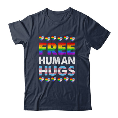 Free Human Hugs Rainbow LGBTQ Gay Pride Month Proud Ally Shirt & Tank Top | siriusteestore
