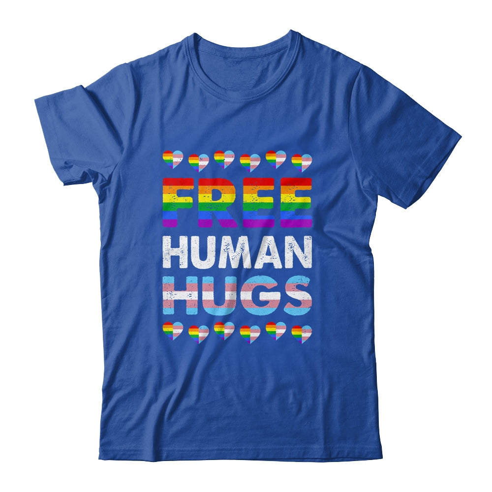 Free Human Hugs Rainbow LGBTQ Gay Pride Month Proud Ally Shirt & Tank Top | siriusteestore